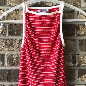Red and white stripped crop top